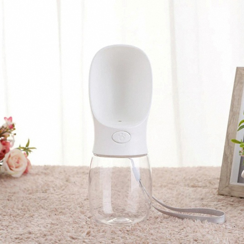 Пляшка-поїлка для собак/котів дорожня для води 300 мл PB+ C21 біла (GS-91081), фото 1