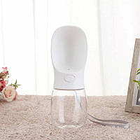 Пляшка-поїлка для собак/котів дорожня для води 300 мл PB+ C21 біла (GS-91081)