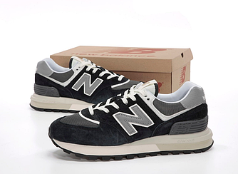 Чоловічі кросівки New Balance 574 Legacy Black Gray Взуття Нью Беланс чорні з сірим замш спортивні повсякденні весна