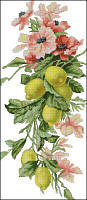 Набор для вышивки крестиком. Размер: 19*44 см Композиция с лимонами