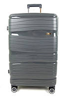 Большой чемодан из Полипропилена на 4 колесах Airline 76×48×28 см 115 л Серый