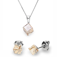 Серебряный комплект Spark со Swarovski Cube Small WKJ48416GS