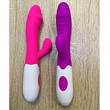 Подвійний вібратор для масажу та стимуляції жінок, стимулятор клітора та точки G з відростком, Інтимні іграшки, фото 7