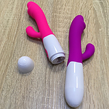 Подвійний вібратор для масажу та стимуляції жінок, стимулятор клітора та точки G з відростком, Інтимні іграшки, фото 8