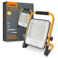 LED прожектор портативний акумуляторний Videx F2A 50W 5000K IP65 VL-F2A-505
