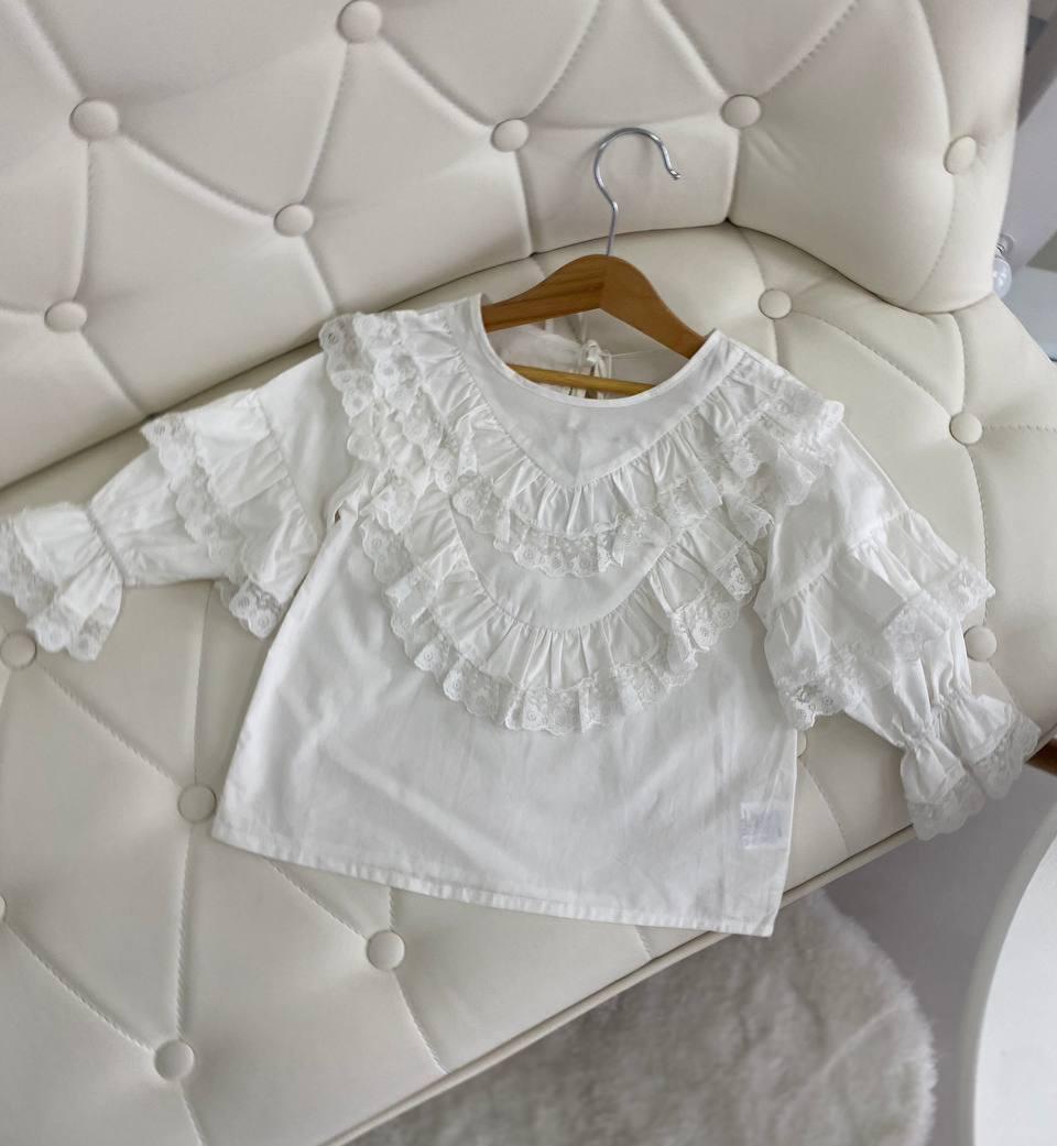 Нарядна біла шкільна блузка з рюшами GS-8051 34, Белый, Девочка, Лето, 110 см, 5 лет, фото 1