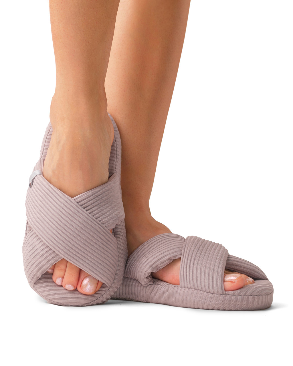 Капці домашні в рубчик Сірий, фото 1