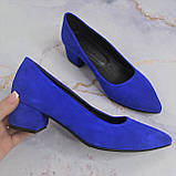 Шкіряні туфлі на низьких підборах, фото 7