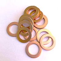 Шайба (кольцо) медная 14х20-1,5 мм. 100 штук.