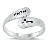 Христианское кольцо Faith (вера) - Крест. Христианские кольца, христианские символы, христианские сувениры.