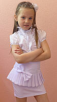Школьная юбка, юбка для девочек "Баска" белый, р-ры 28-38