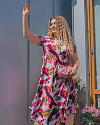 Жіноча легка сукня в квітковий візерунок 1750 (52,54,56,58) СП