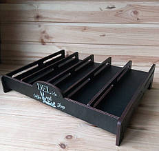 Підставка під макаруни на 5 доріжок чорного кольору, Підставка для макарун з логотипом