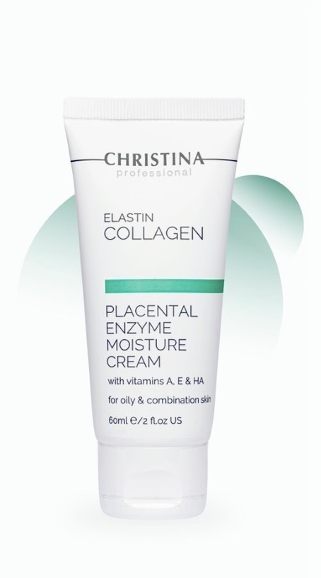 Christina Elastin Collagen Placental Enzyme Moisture Cream with Vit.A, E&HA Зволожуючий Крем з ензимами,