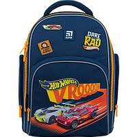 Рюкзак шкільний напівкаркасний для хлопчика Kite Education 706M Hot Wheels 38*29*16,5см синій