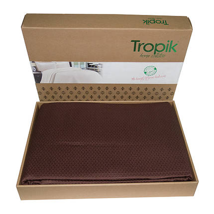 Покривало Tropik Cotton 230х260 з декоративними наволочками, 3700_bc_07_melkijj_romb_korichnevyjj, фото 1