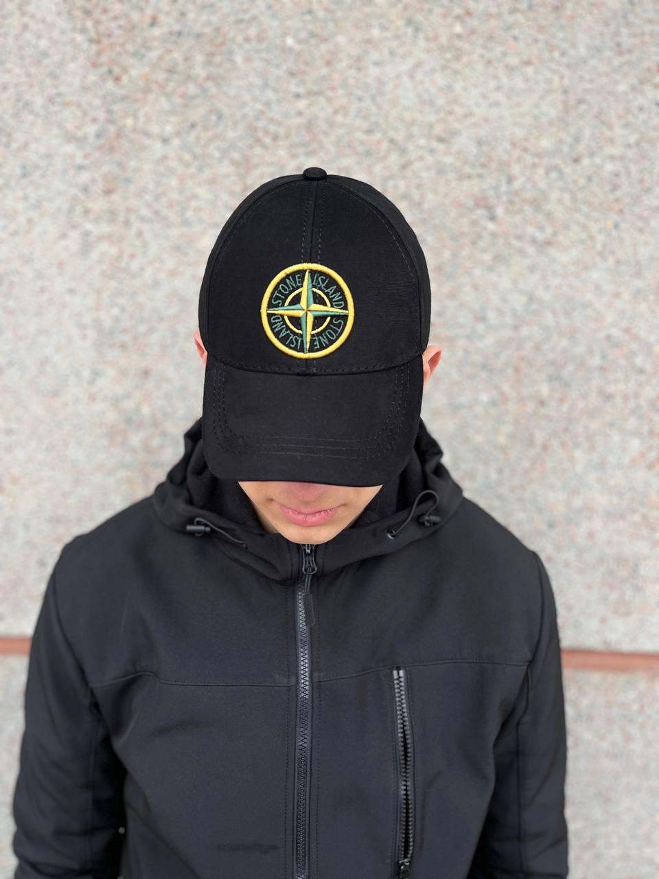 Кепка Stone Island чорна літня чоловіча жіноча ⁇ Бейсболка Стон Айленд спортивна