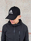 Чоловіча кепка Adidas котонова чорна  ⁇  Бейсболка жіноча Адідас на літо, фото 4