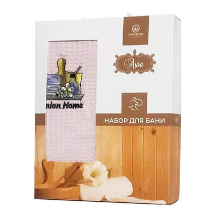 Набір рушників для лазні Nilteks Sauna Cotton 1*75х150 вафельне 4060_nilteks_woman_light_pink, фото 1