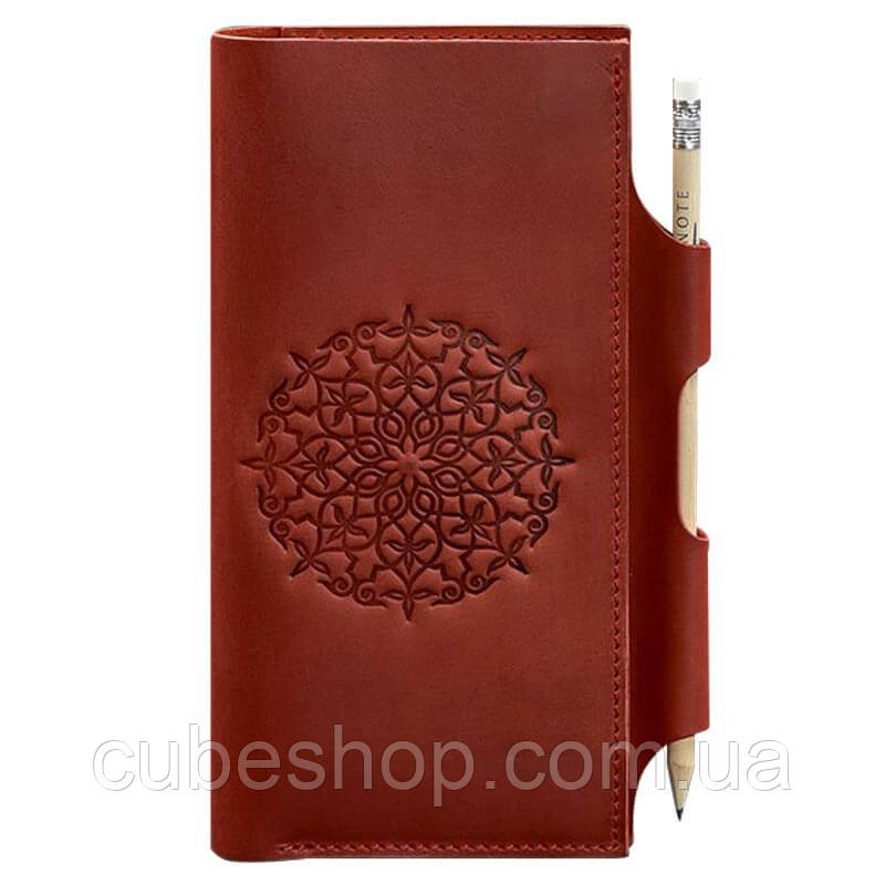 Шкіряний тревел-кейс 3.0 "Кораловий із мандалою"