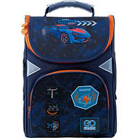 Рюкзак шкільний каркасний для хлопчика GoPack Education 5001-7 Racing 34*26*13см синій