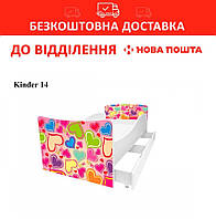 Кровать детская Киндер/KINDER 14 Сердечки 70х140, з ящиком