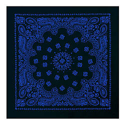 Бандана чорна із синім класичним малюнком BANDANA розмір 56х56 см