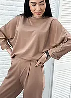 Женский спортивный прогулочный костюм цвет капучино