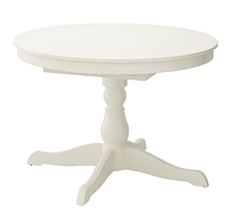 INGATORP Розкладний стіл, білий,110/155 см, 402.170.69