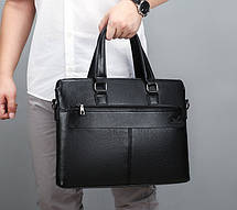 Чоловіча сумка для ноутбука екошкіра, чоловічий портфель під ноутбук планшет локшина, макбук сумка-папка, фото 3