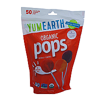 Органические леденцы любимое ассорти Organic Pops YumEarth 50 леденцов 310 г