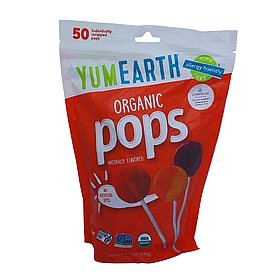 Органічні льодяники, улюблене асорті, Organic Pops, YumEarth, 50 льодяників, 310 г (10,9 унції)