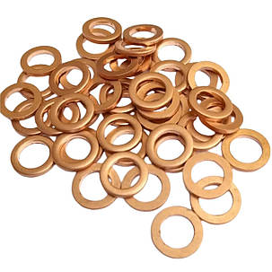Ущільнювальна шайба; (кільце); мідна; 14х20-1,0мм; 50 штук., фото 2