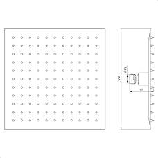 Лійка душова ТРОПІК TSQ-250-BL чорна матова 250*250 мм, TOPAZ, фото 6