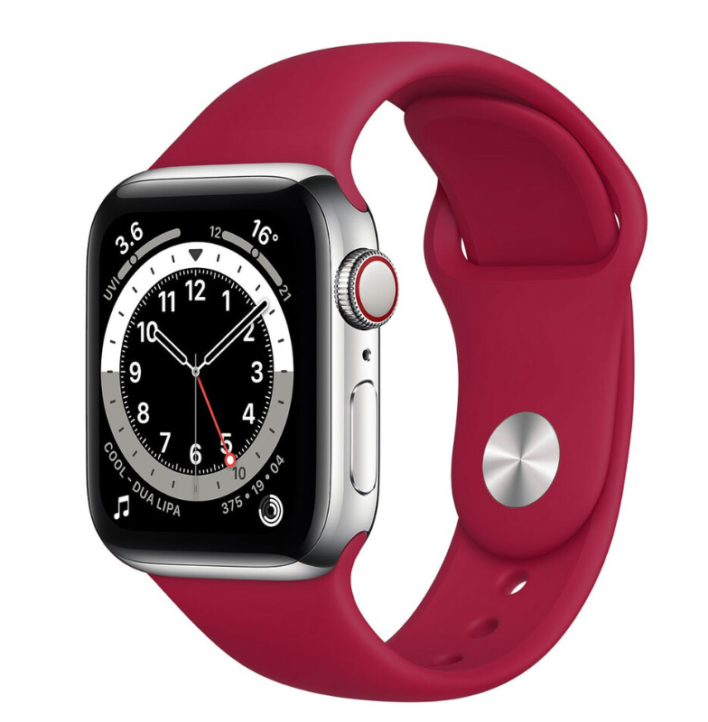 Силіконовий ремінець Sport Band 42/44/45 мм для електронних годинників Apple Watch Еп Осьч бордовий rose red