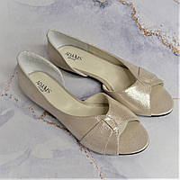 Відкриті балетки з фігурним вирізом