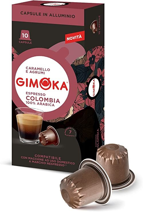 Кофе в капсулах Gimoka Nespresso Aluminum Colombia 10 Джимока неспрессо Колумбия аромат шоколада - фото 1 - id-p1828198012