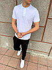 Чоловіча футболка поло біла з лакости з коміром на ґудзиках на літо, фото 8