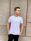 Чоловіча футболка поло біла з лакости з коміром на ґудзиках на літо, фото 9