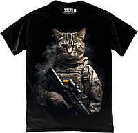 Футболка чорна Military Cat – 9000200-black футболка кіт ЗСУ