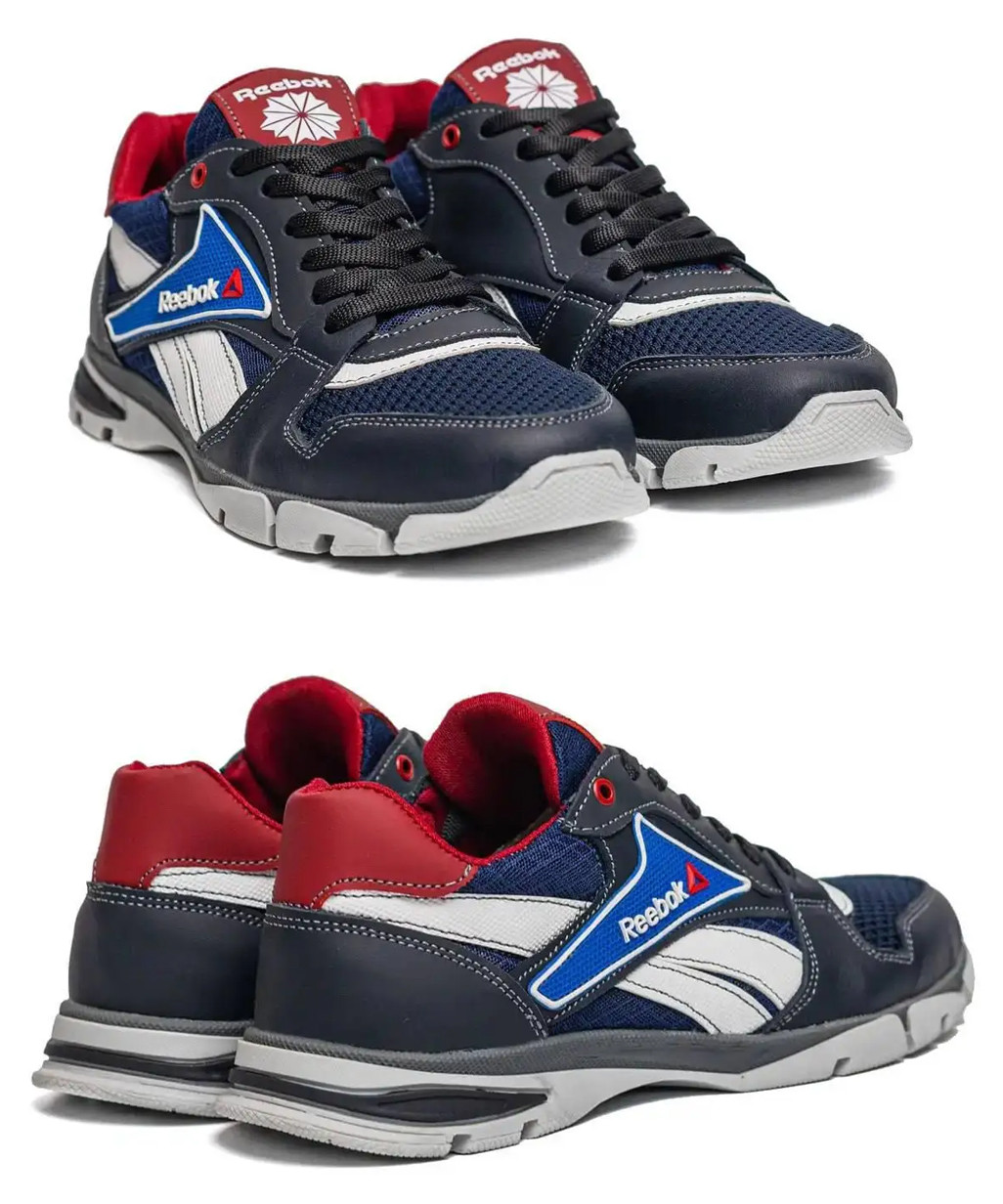 Чоловічі літні кросівки сітка Reebok (Рибок) Street Style Blue, чоловічі туфлі, кеди сині, Літня чоловіча, фото 1