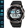 Годинник чоловічий наручний Casio оригінал AE1000W, електронний годинник Касіо протиударний водонепроникний водонепроникний таймер, фото 2