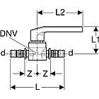 Кран кульовий під прес GEBERIT Mepla ніпель-ніпель PN10бар 602.020.00.2, фото 2