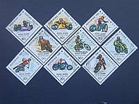 9 марок Монголия 1981 спорт мотоспорт транспорт мотоцикл гаш