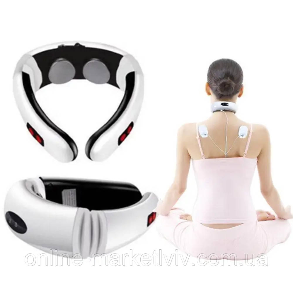 Масажер для шиї Neck Massager / Імпульсний масажер / Електростимулятор / Масажер для фізіотерапії