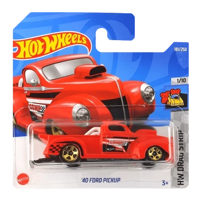 Машинка Хот Вілс '40 FORD PICKUP DRAG STRIP 1:64 Hot Wheels Mattel HCX61