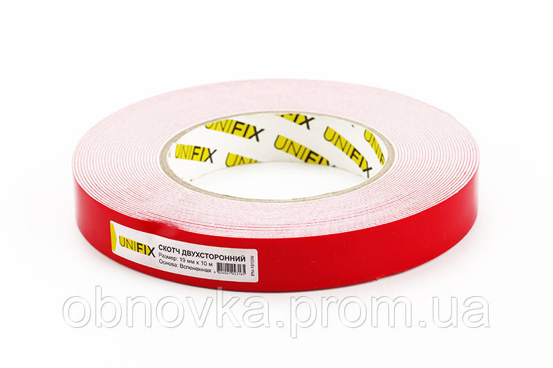 Купить Скотч двухсторонний UNIFIX на вспененной основе 19 мм х 10 м ...
