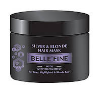 Маска для волос для нейтрализации нежелательного желтого оттенка BELLE FINE "Silver & Blonde"