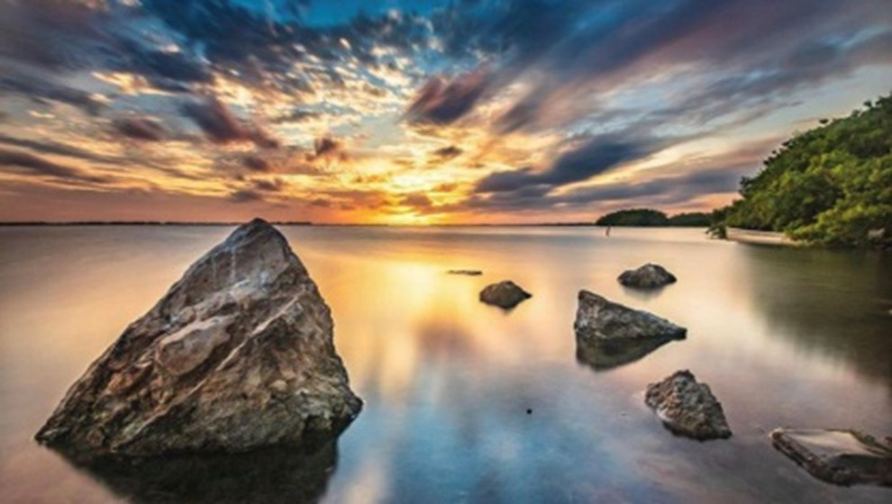 Алмазна мозаїка "Віддзеркалення неба в океані", на підрамнику 30 * 40см, в кор. 41*31*2,5см, ТМ Dreamtoys, фото 1