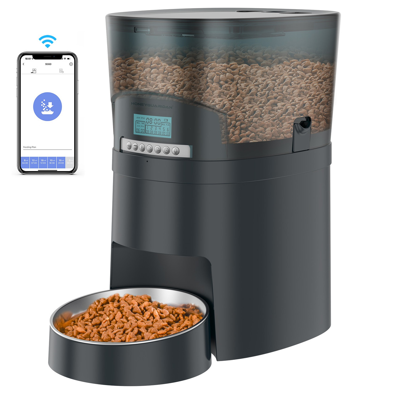 Автоматична смарт-годівниця для собак HoneyGuaridan S40 4 л, Wi-Fi зелений